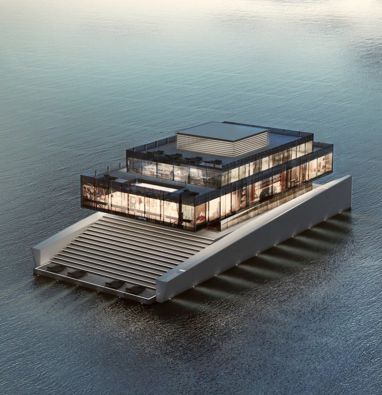 Sailing-Stream.fr ⚓ «Glass» prévoit une ville superyacht en mer avec des magasins, des spas, des discothèques et des cafés... ⚓ Yachts